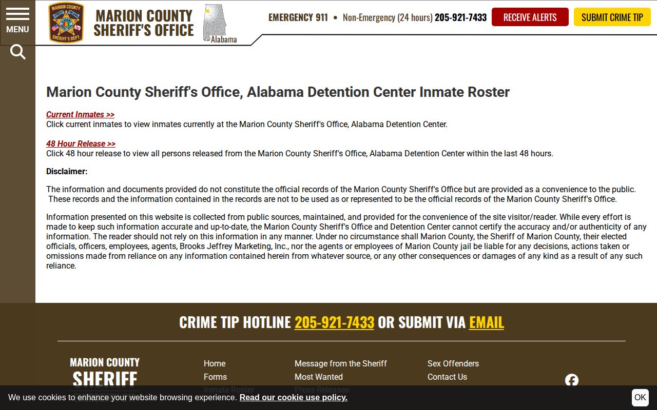 Marion County recent arrest roster choices