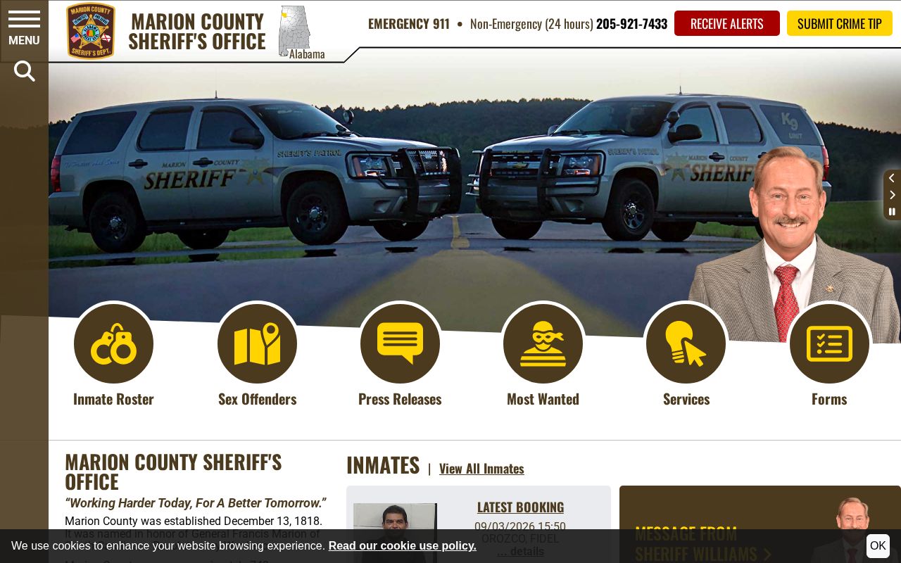 Official Marion County booking publication channel